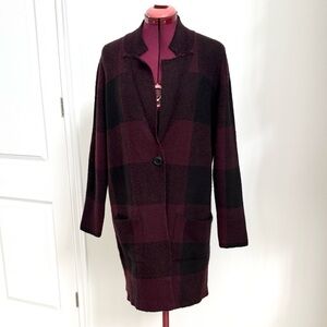 NWT Dex Plaid Cardigan Size M